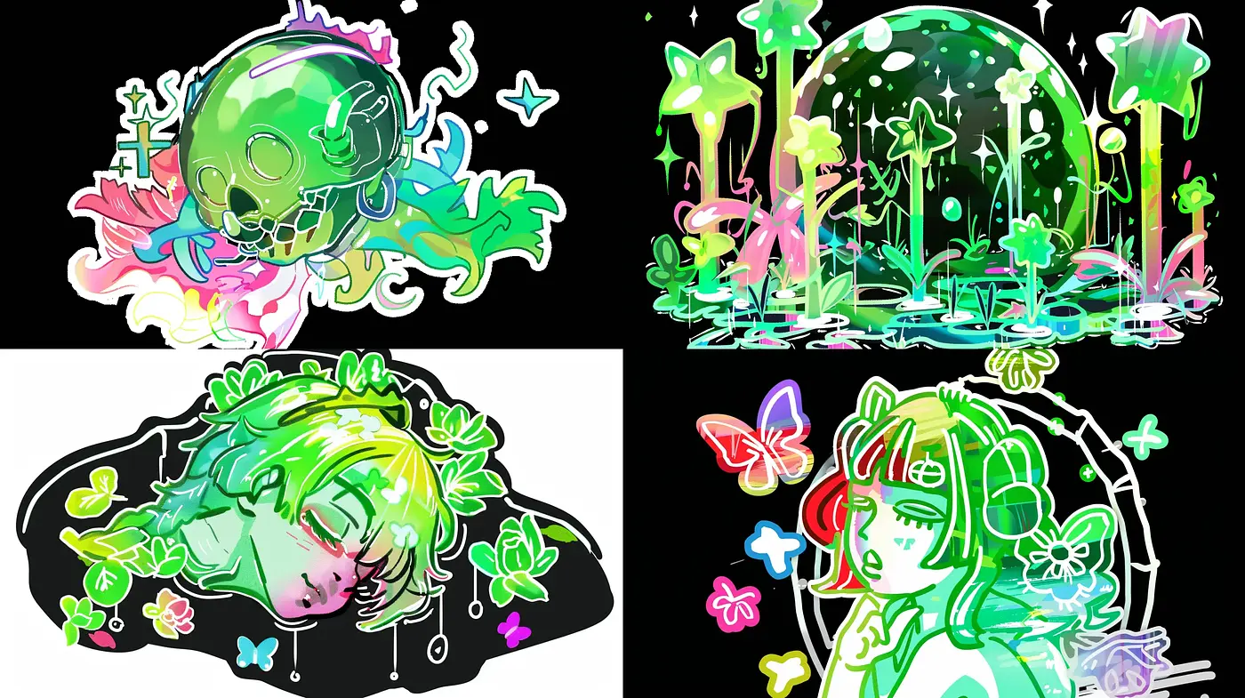 Luminous Dreamscape: A Neon-Infused Vision with Surreal Overtones - Midjourney sref style