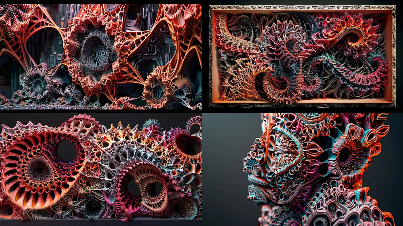 Mechanical Blossom: Intricate Gear and Floral Fusion - Midjourney sref style