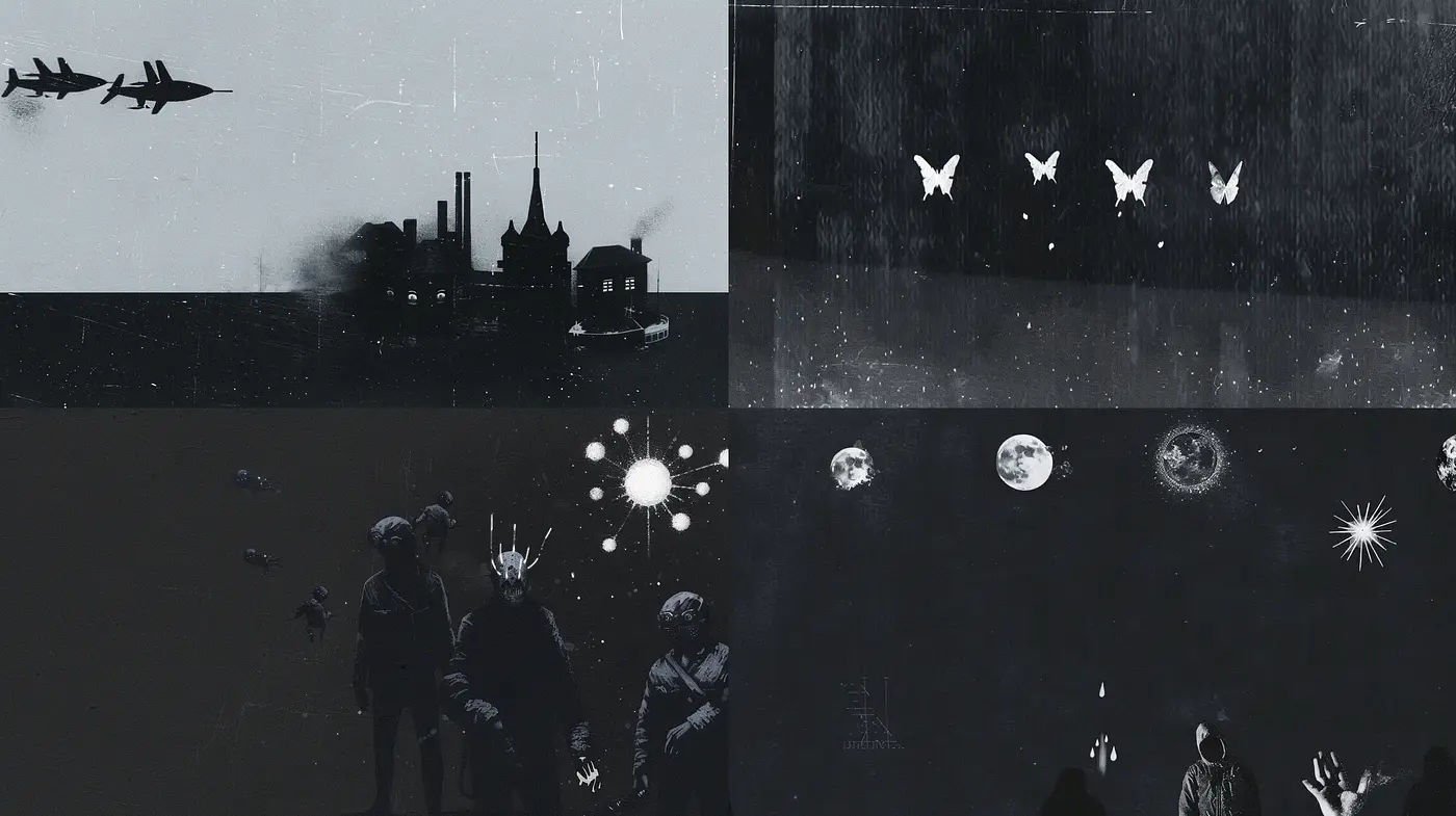 Monochromatic Dreamscape with Ethereal Overtones - Midjourney sref style