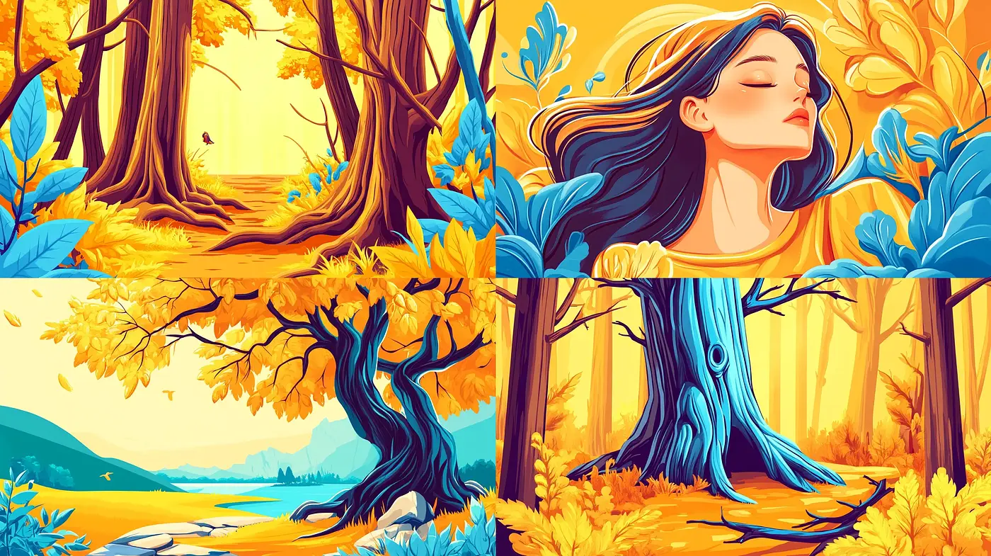 Autumnal Dreamscape in Stylized Illustrative Art - Midjourney sref style