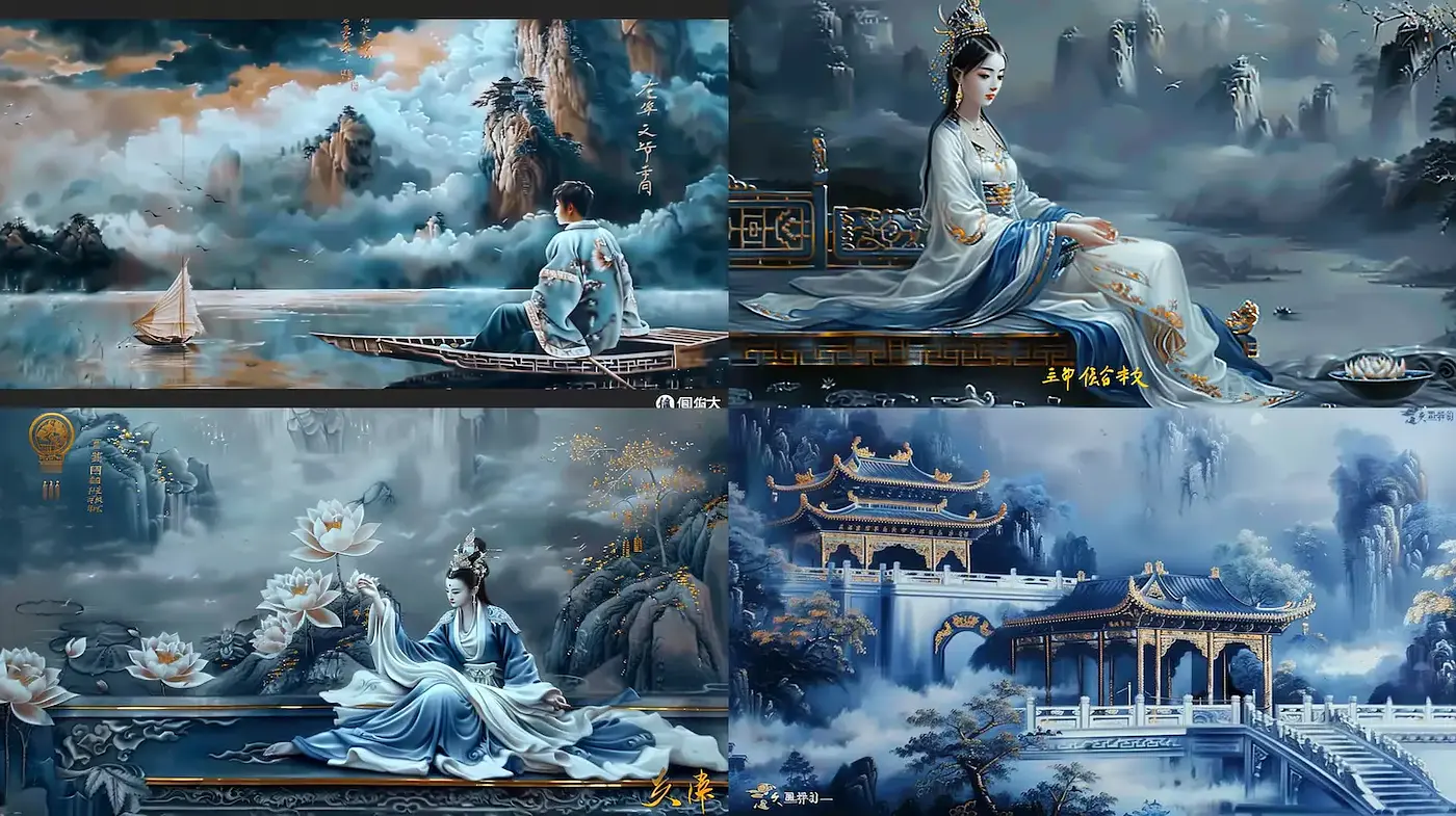 Dreamlike Serenity with Ethereal Elements - Midjourney sref style