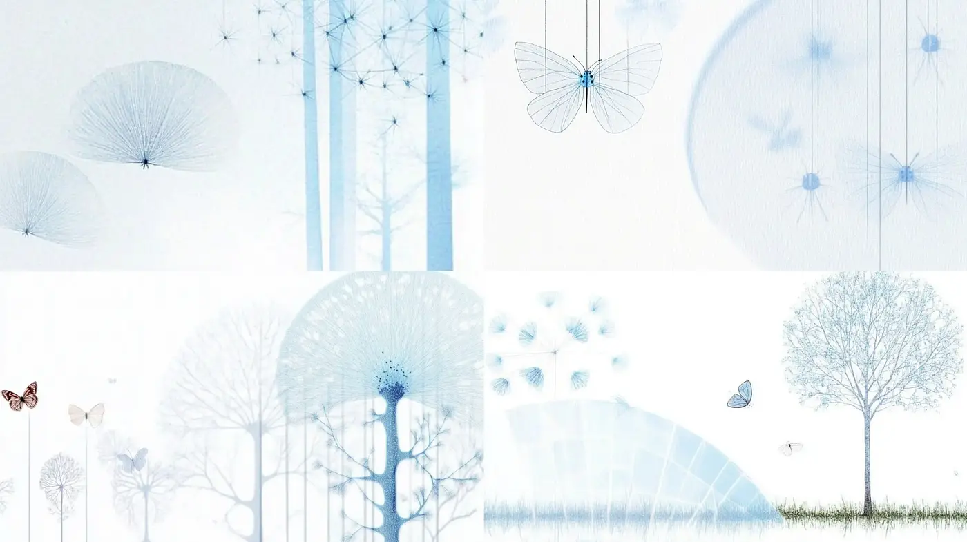 Serene Botanical Dreamscape with Watercolor Essence - Midjourney sref style