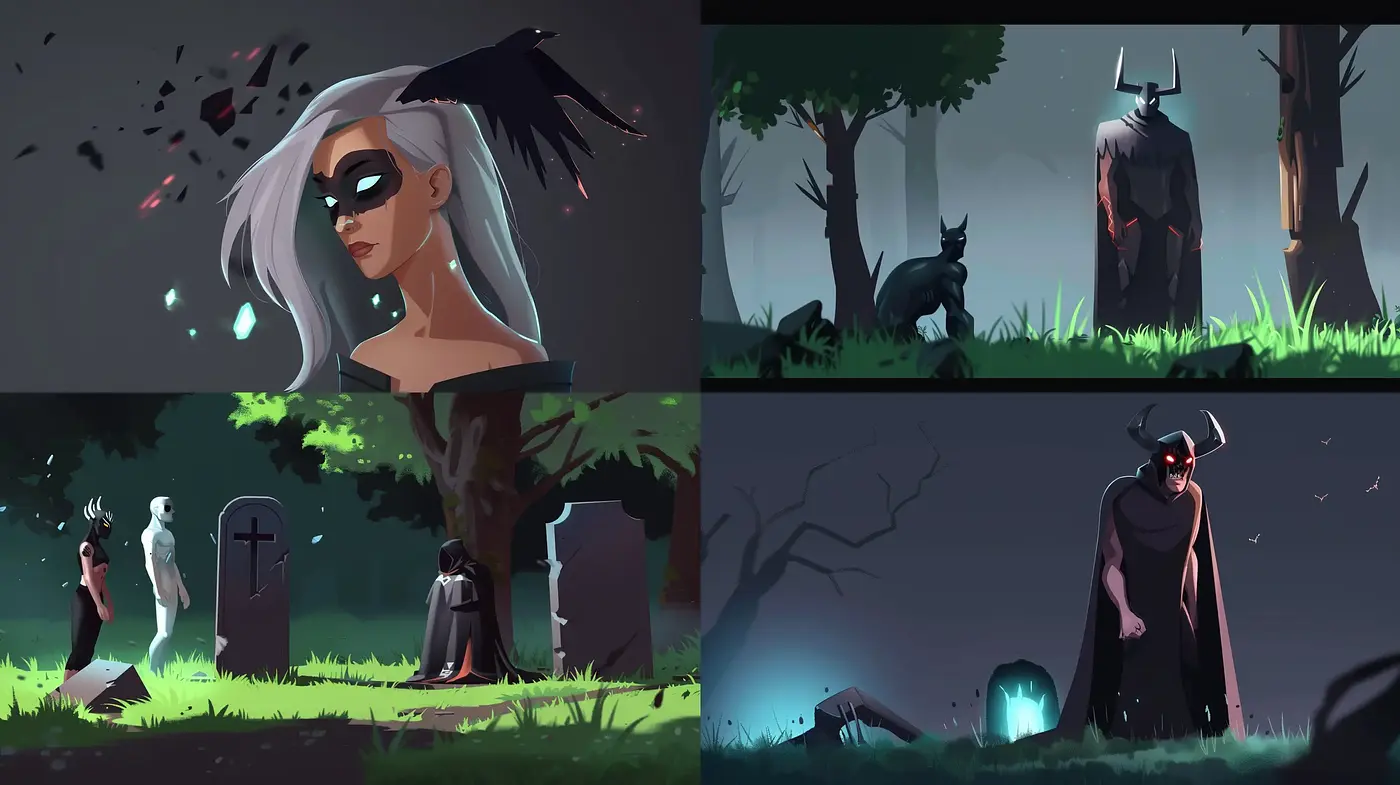 Ethereal Twilight: A Mysterious and Gloomy Aesthetic Captured in Digital Brushstrokes - Midjourney sref style