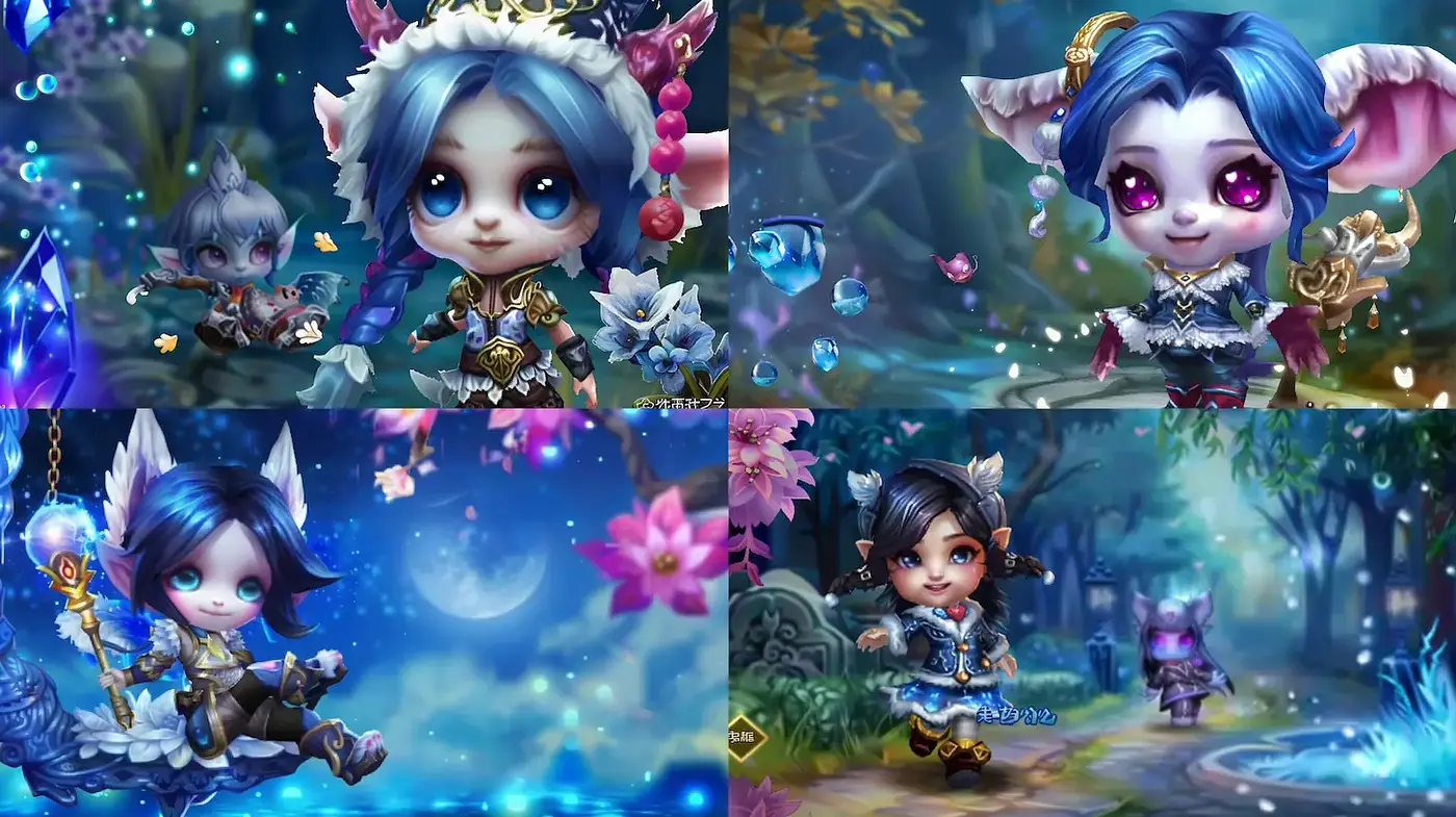 Whimsical Characters in a Dreamlike Forest Setting with Vibrant Colors - Midjourney sref style