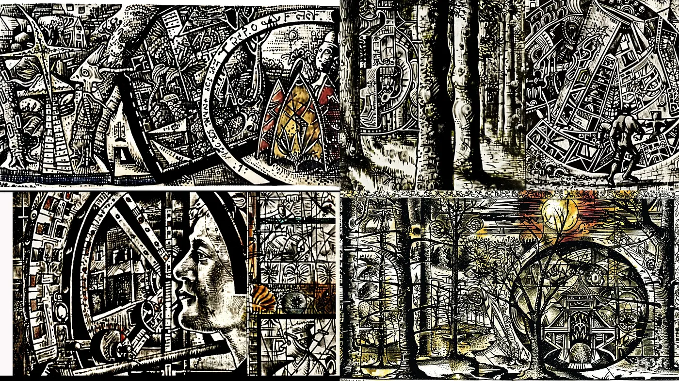 Synthetic Renaissance of Intricate Patterns and Mystic Undertones - Midjourney sref style