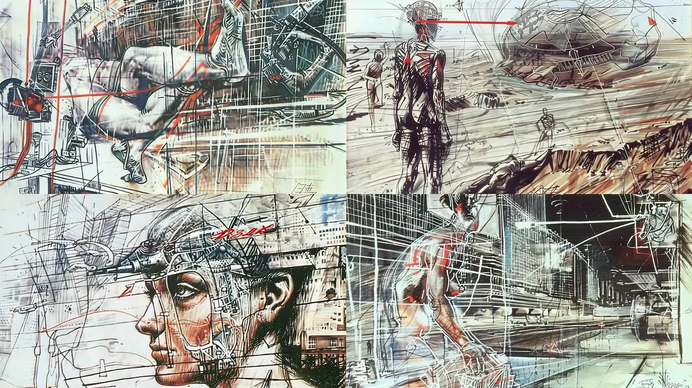 Futuristic and Abstract Visions with an Urban Edge - Midjourney sref style