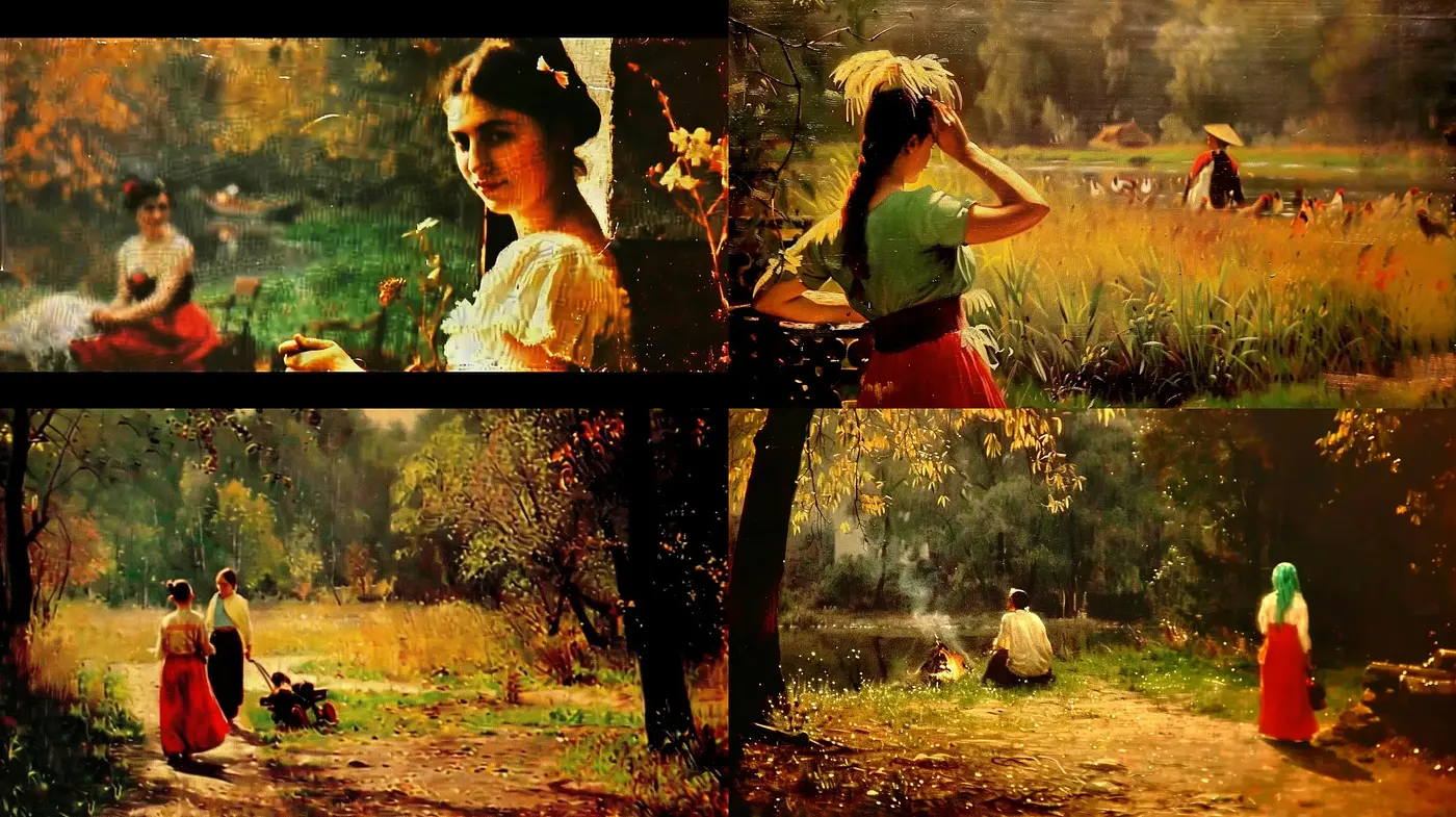 Autumnal Pastoral Visions: A Warm Hued Impressionist Reverie - Midjourney sref style