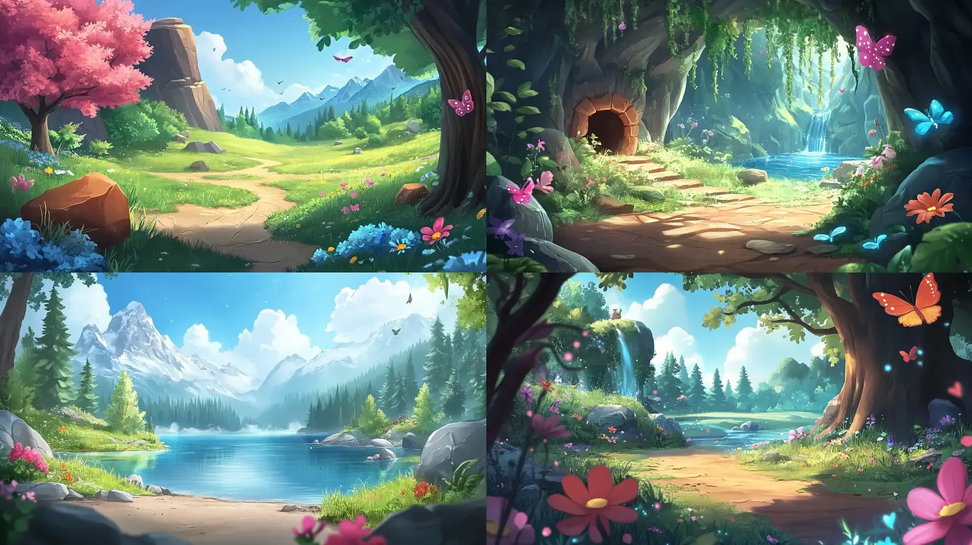 Enchanted Wilderness: A Harmonious Blend of Vivid Colors and Dreamlike Atmospheres - Midjourney sref style