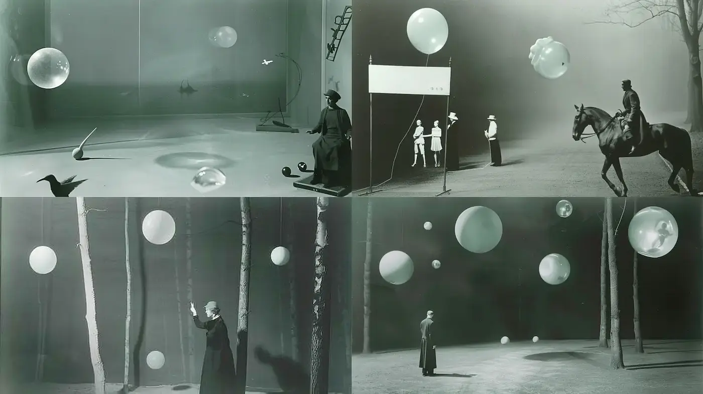 Surreal and Dreamlike Atmosphere with a Touch of Vintage Aesthetics - Midjourney sref style