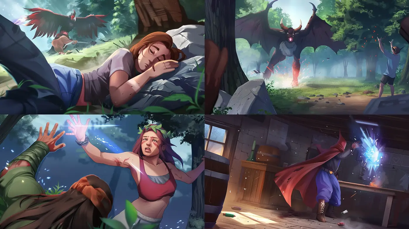 Enchanting Storybook Adventure in Lush Hues - Midjourney sref style