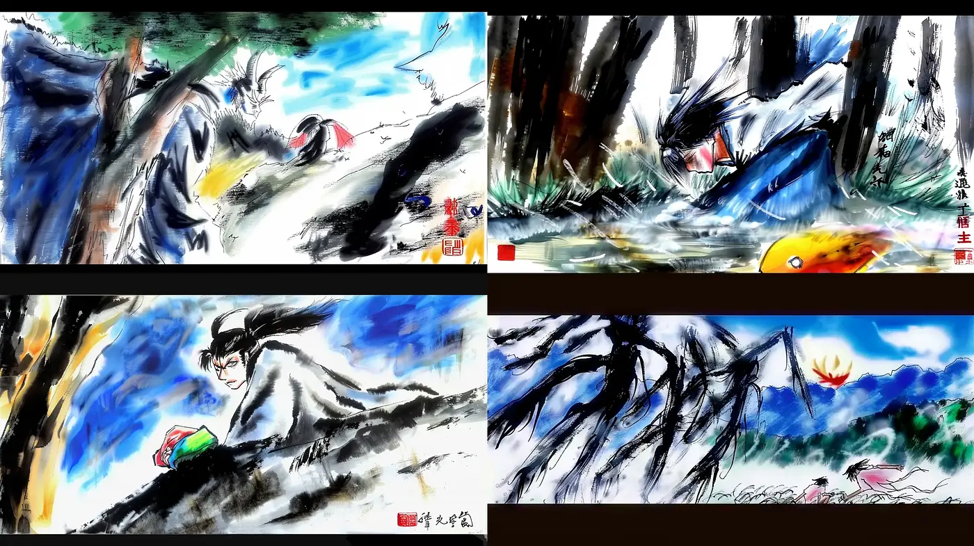Energetic Brushwork in Abstracted Landscape Expression - Midjourney sref style