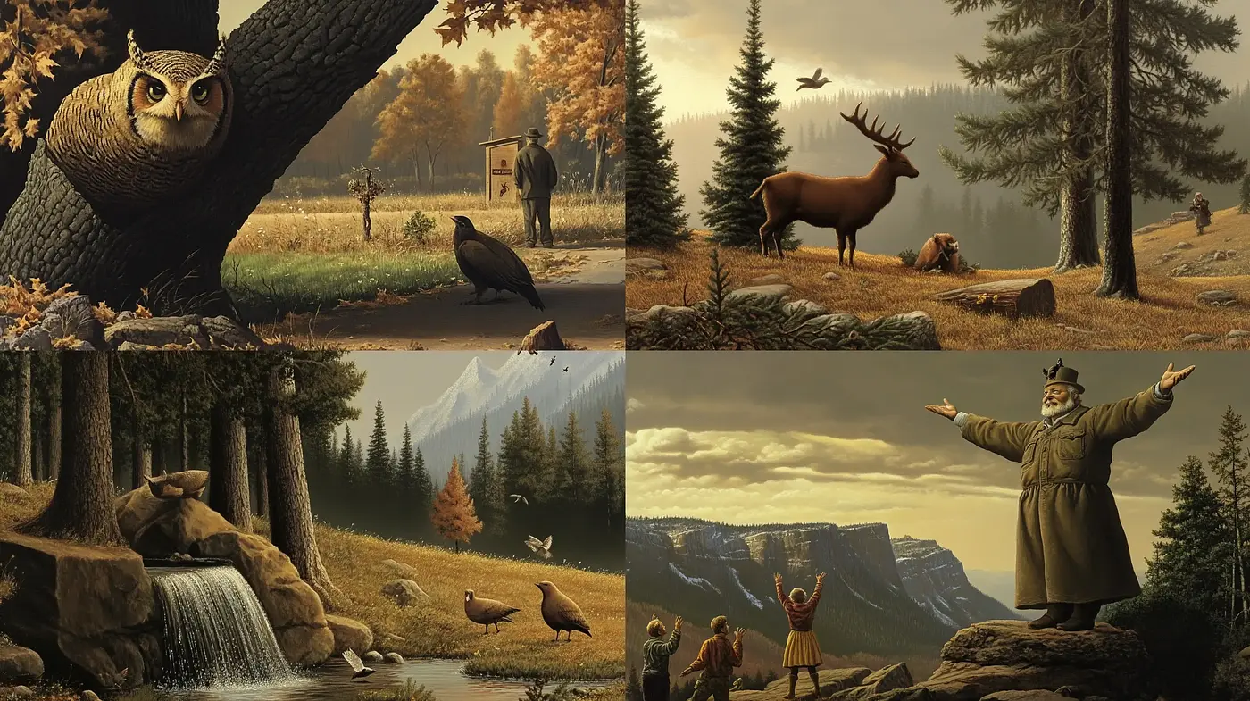Whimsical Autumn Elegance in Rustic Tones - Midjourney sref style
