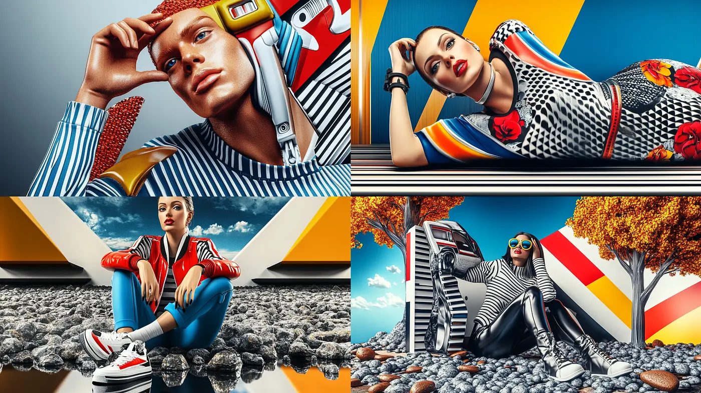 Retrofuturistic Elegance with Pop Art Boldness - Midjourney sref style