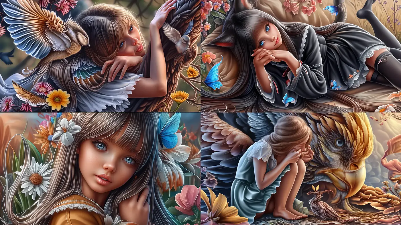 Enigmatic Elegance of Surrealist Fantasy Portraiture - Midjourney sref style