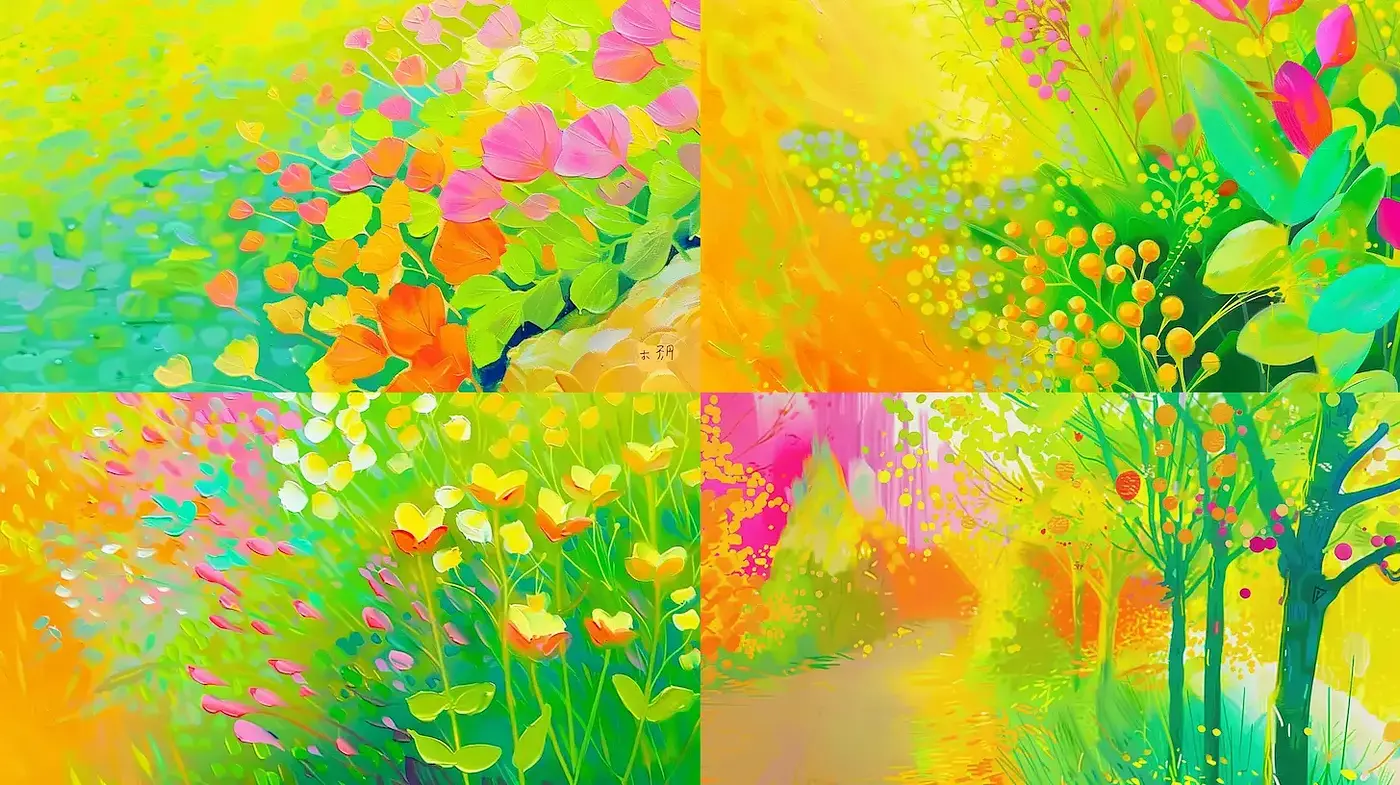 Vibrant and Lush Impressionistic Floral Landscapes - Midjourney sref style