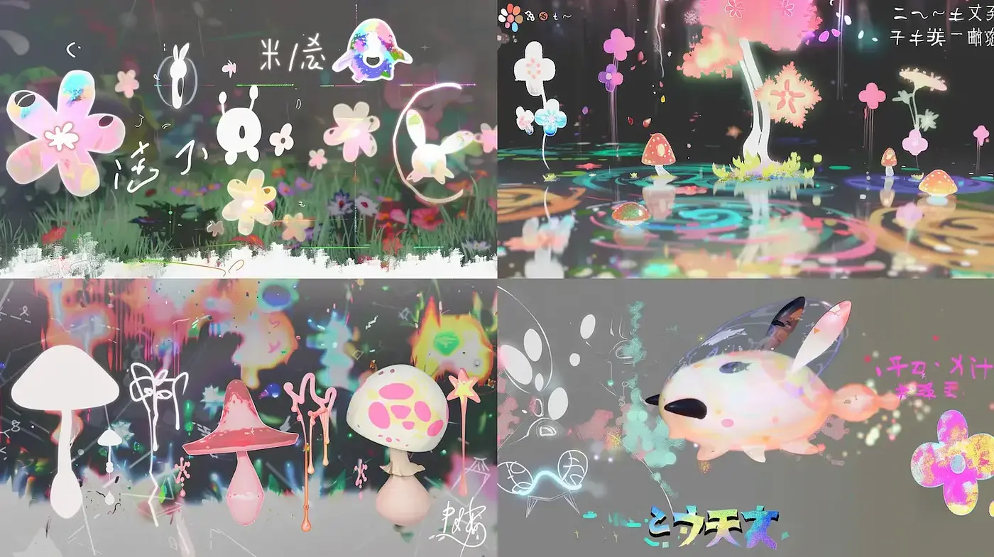 Whimsical Dreamscape Fusion with Luminous and Pastel Hues - Midjourney sref style