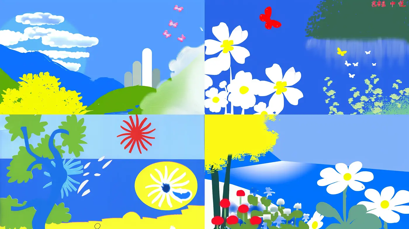 Stylized Botanical Illustration with a Bold Colorful Expression - Midjourney sref style