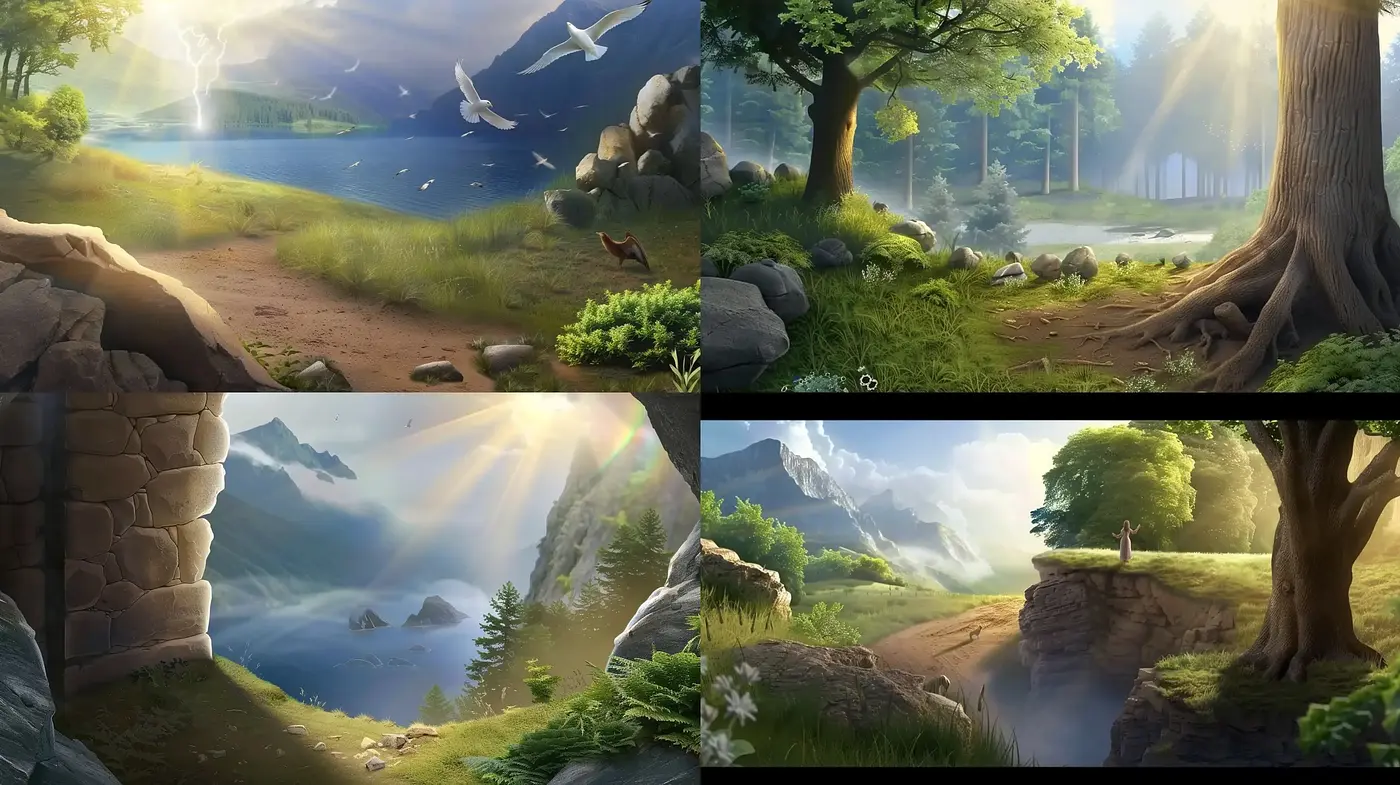 Ethereal Natural Landscapes in Luminous, Pastel Hues - Midjourney sref style