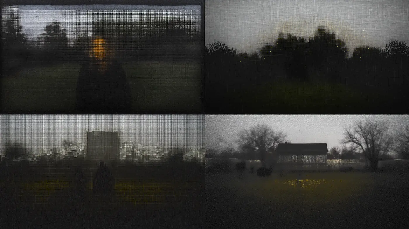 Ethereal Gloom: A Consistent Exploration of Moody Atmospherics and Textured Murkiness - Midjourney sref style