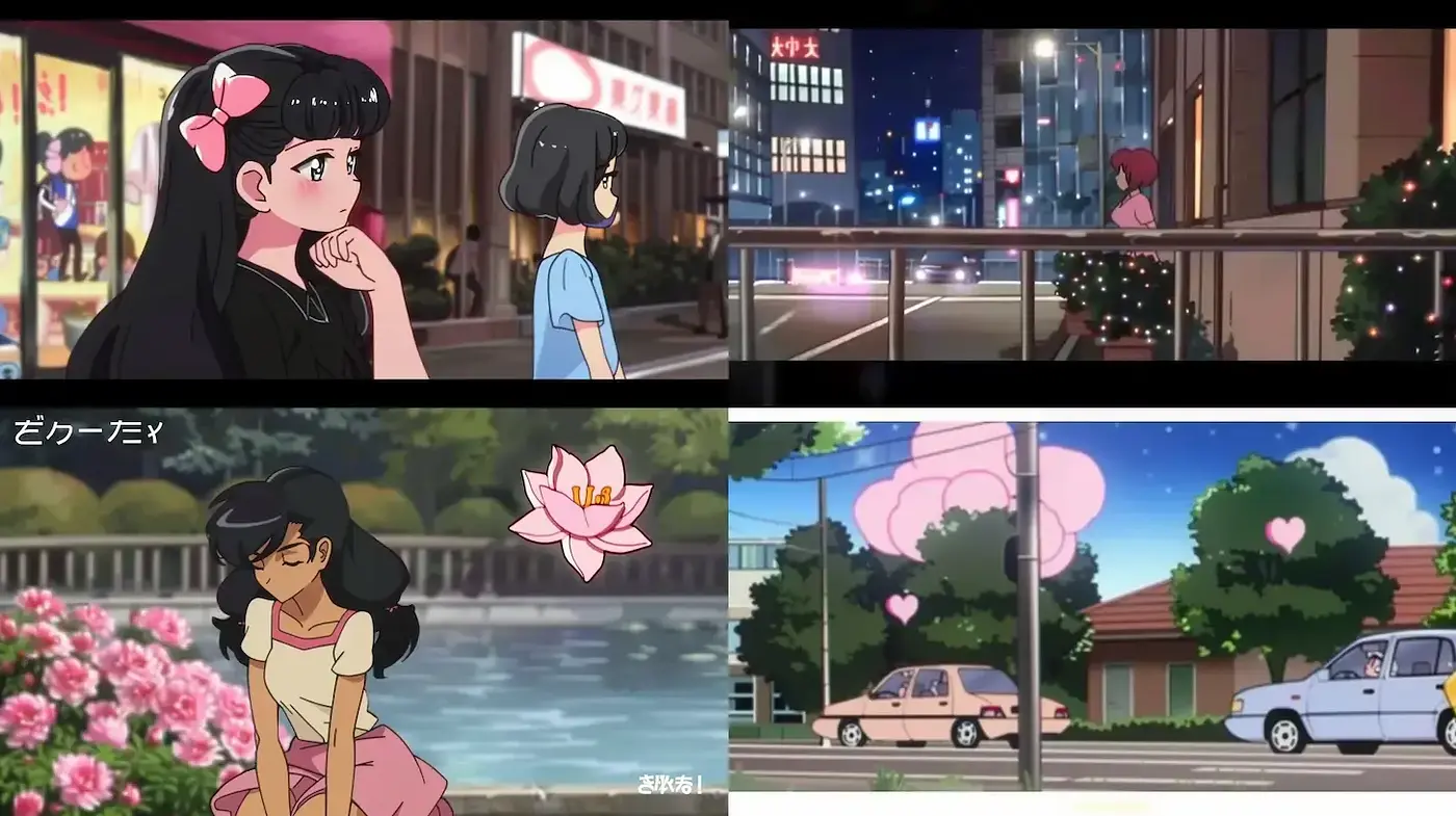 Stylized Anime with a Nostalgic Urban Aesthetic - Midjourney sref style