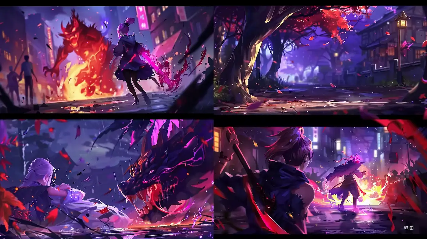 Dynamic and atmospheric storytelling in a dark fantasy aesthetic - Midjourney sref style