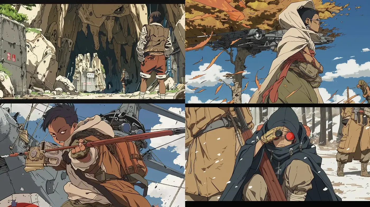 Post-Apocalyptic Anime-Inspired Vignettes with a Hint of Nostalgia - Midjourney sref style