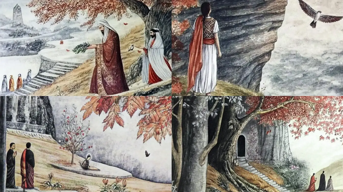 Ethereal Nature's Embrace in Subdued Watercolor Hues - Midjourney sref style