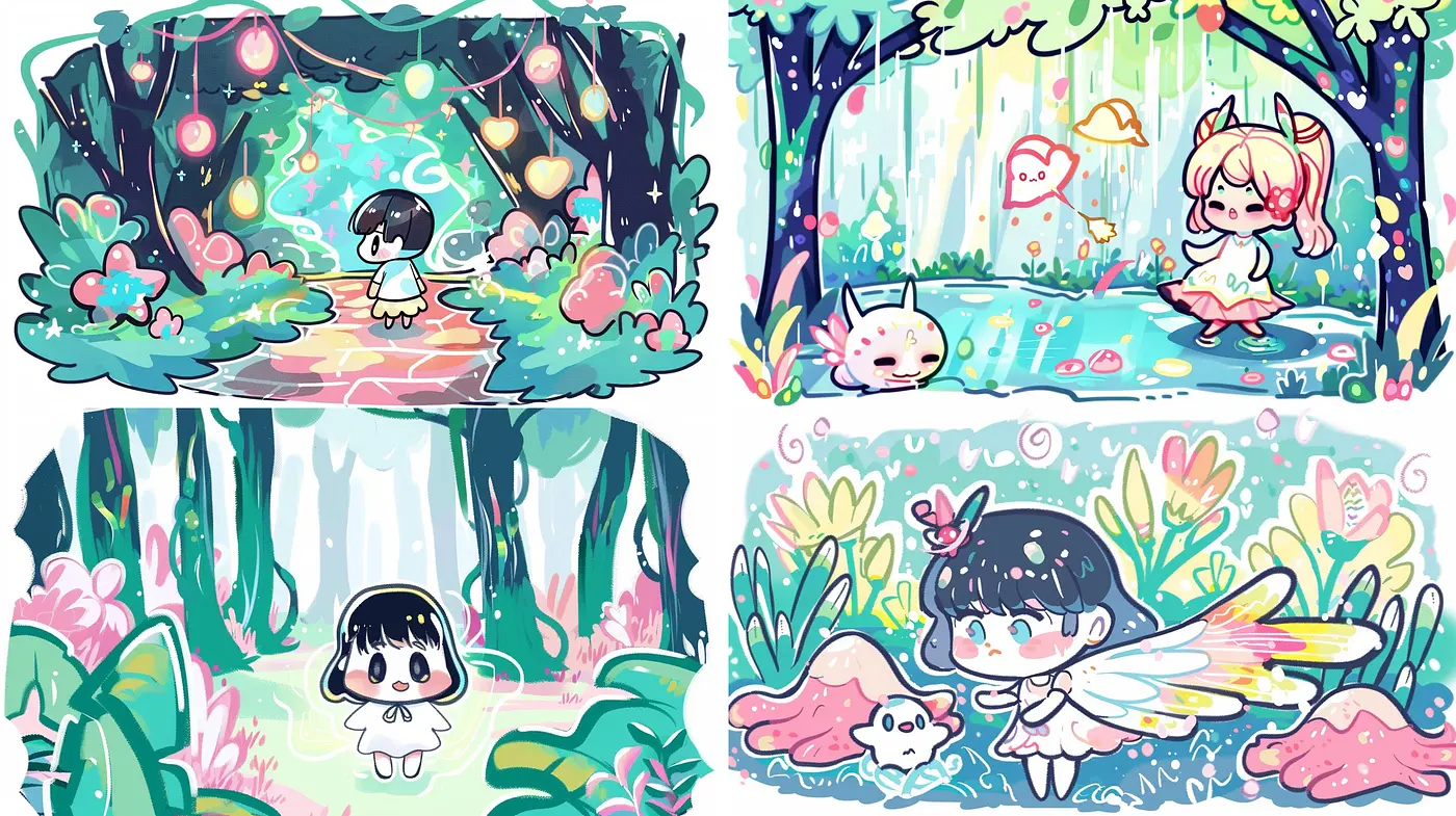 Enchanted Whimsy: A Dreamy Pastel Storybook Fusion - Midjourney sref style