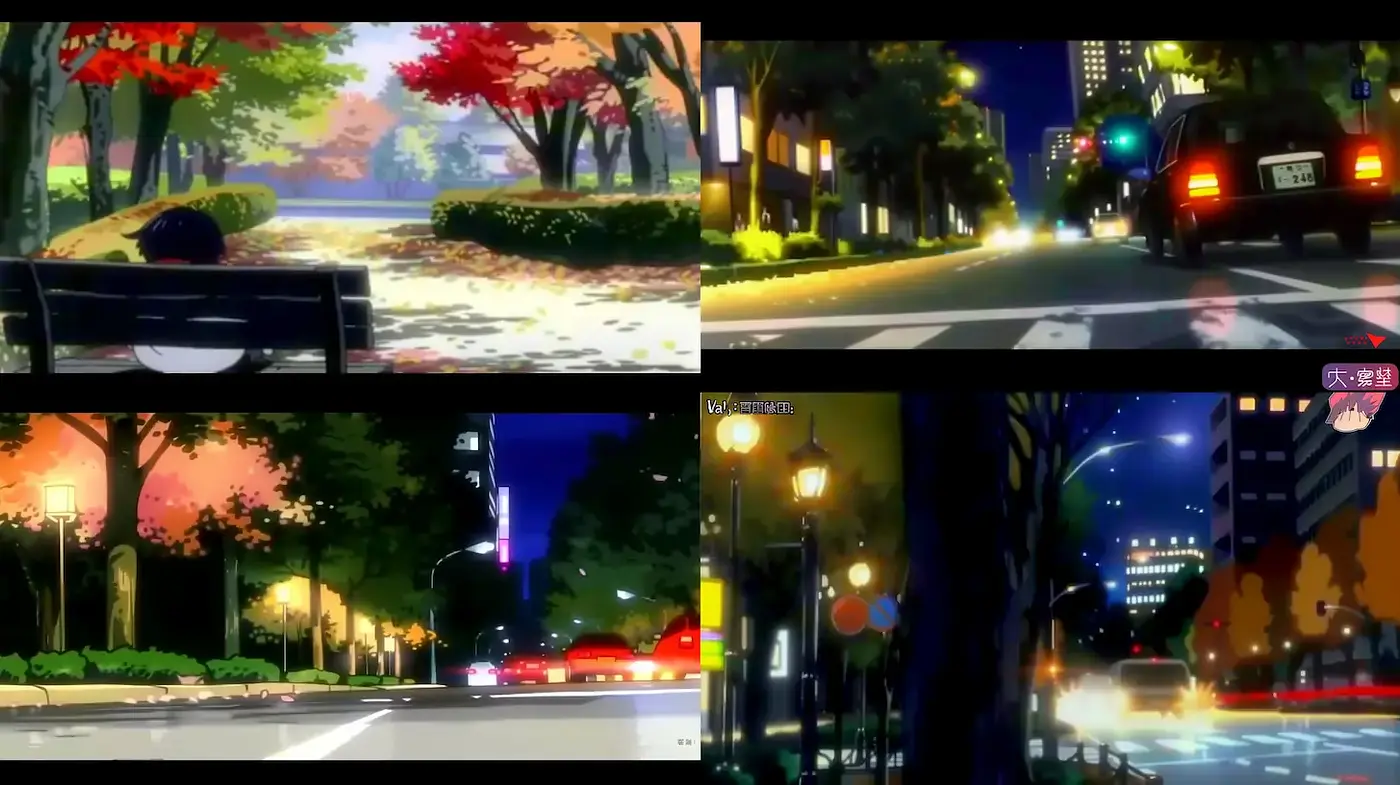 Vibrant Autumnal Urban Vignettes with a Nostalgic Anime Touch - Midjourney sref style