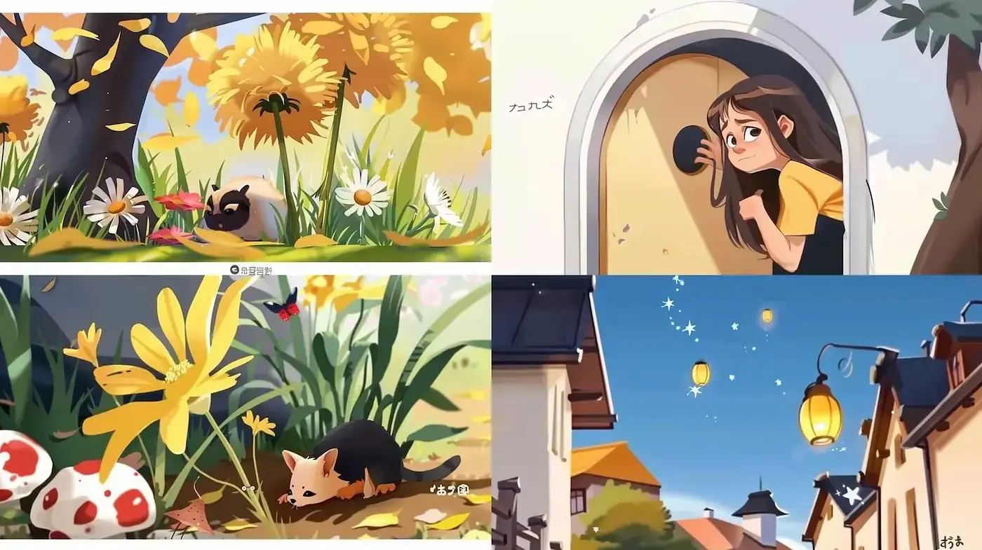Playful and Whimsical Illustrations with a Touch of Nature's Charm - Midjourney sref style