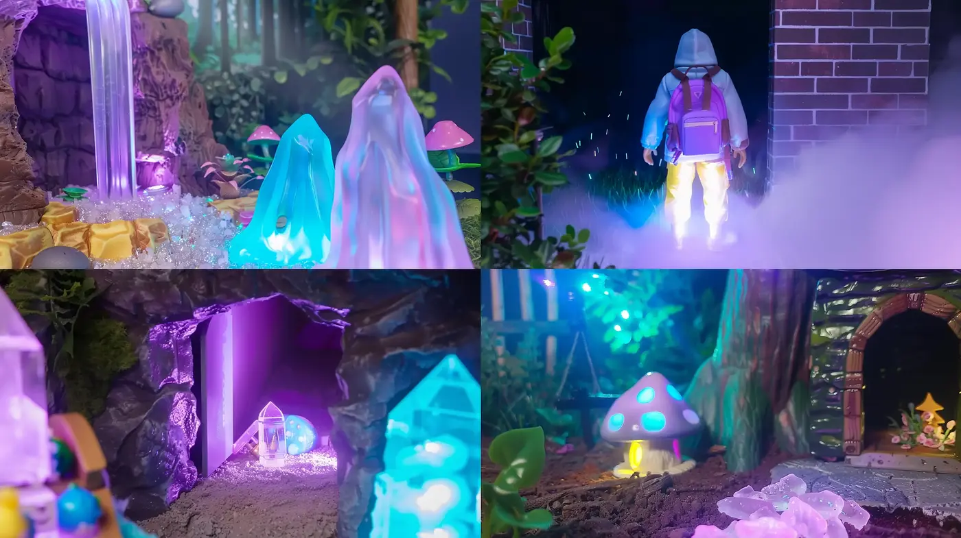 Enchanted Luminescence: A Dreamlike Fusion of Neon and Nature - Midjourney sref style