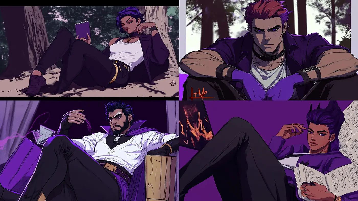 Elegant Shades of Twilight: A Consistent Harmony in Purples and Shadows - Midjourney sref style