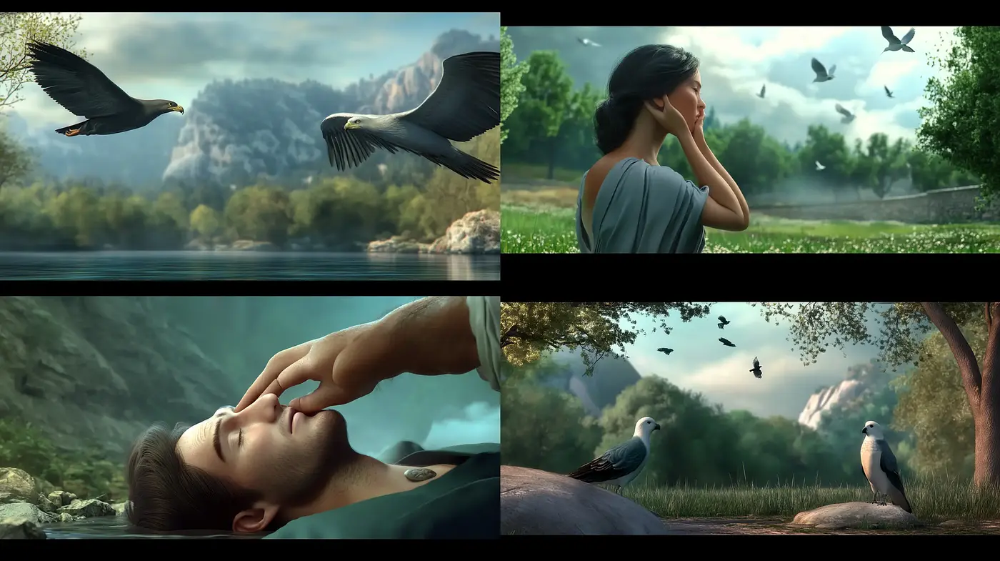 Tranquil Nature's Embrace with Cinematic Realism - Midjourney sref style
