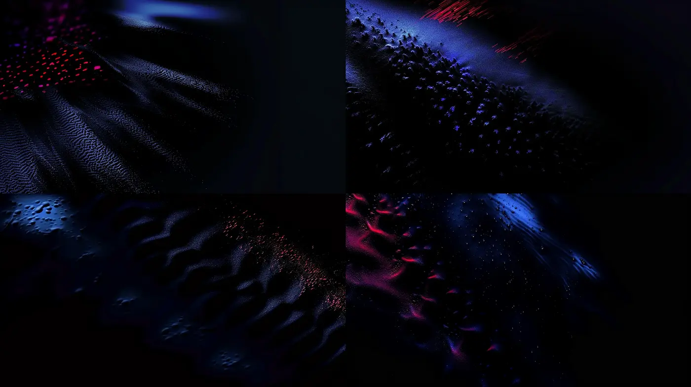 Abyssal Chromatic Vortex: An Exploration in Dark Hues and Digital Textures - Midjourney sref style