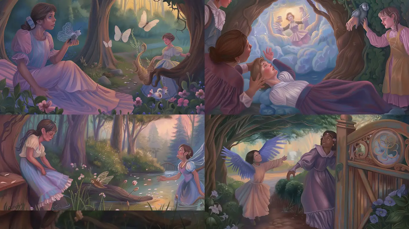 Enchanted Forest Whispers: A Timeless Illustrative Narrative - Midjourney sref style
