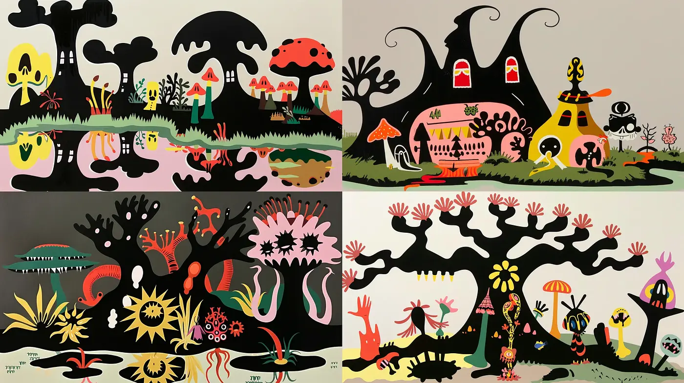 Whimsical Nature Fantasy in Saturated Storybook Illustration Style - Midjourney sref style