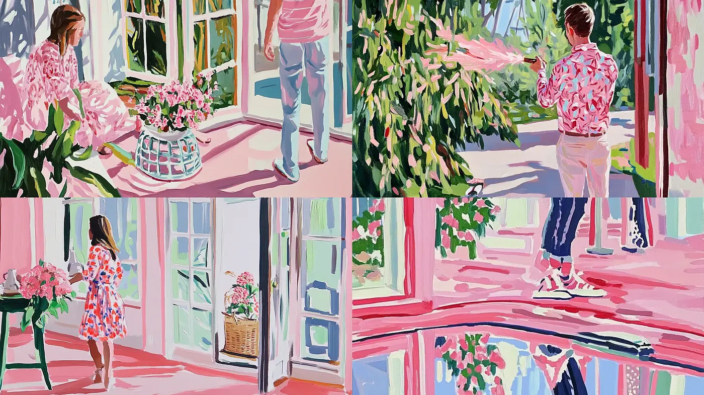 Bright and Bold Contemporary Impasto Visions - Midjourney sref style