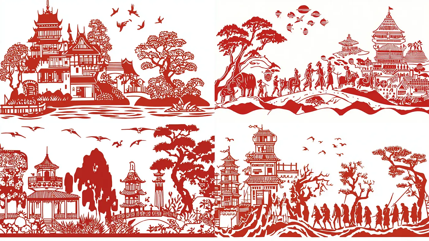 Intricate and Harmonious Fusion of Nature and Architecture - Midjourney sref style