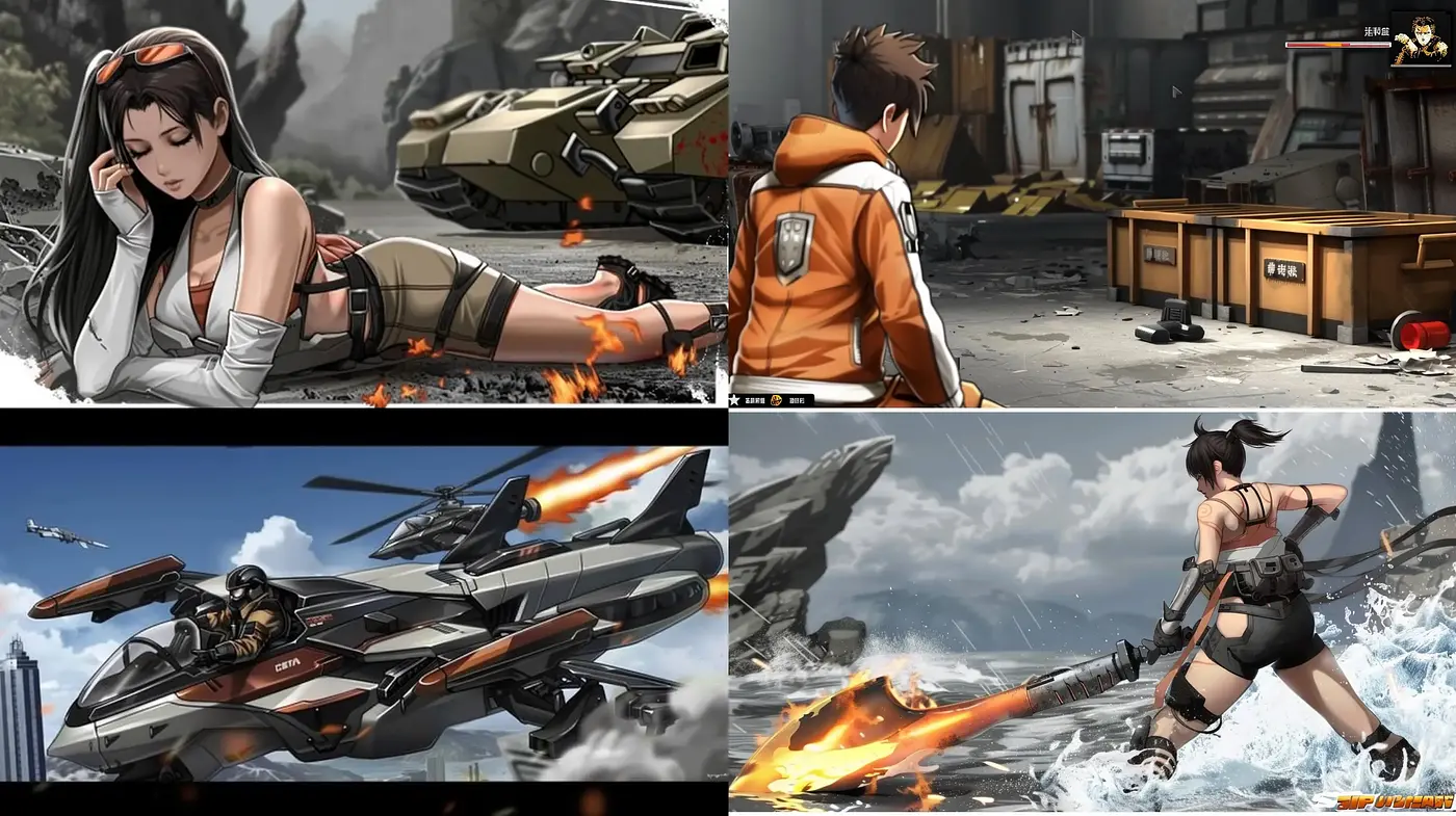 Futuristic Dystopian Anime-Inspired Vistas with Dynamic Action - Midjourney sref style