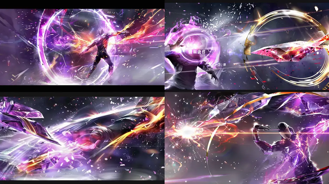 Dynamic and Energetic Digital Art with Futuristic Elements - Midjourney sref style