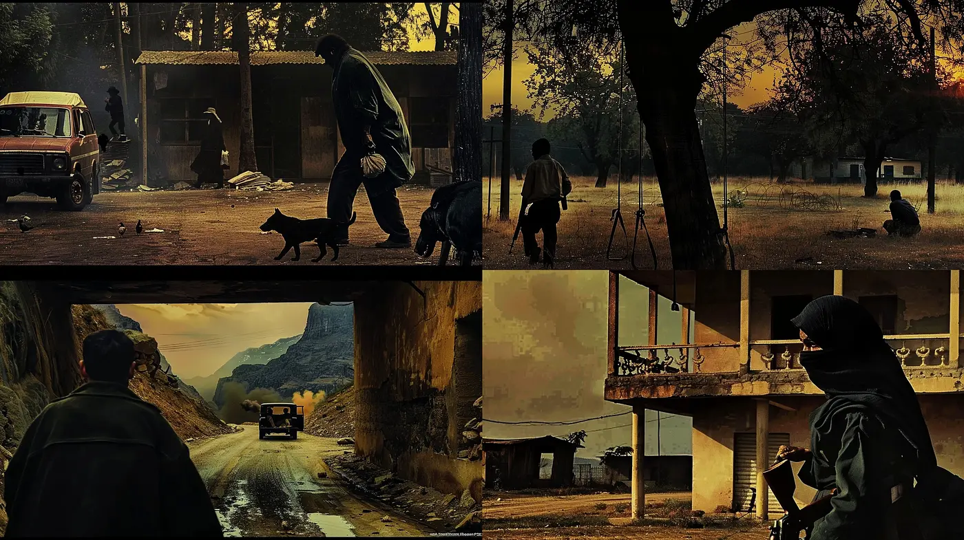 Ethereal Sepia Narratives: A Fusion of Warm Tones and Surreal Visual Storytelling - Midjourney sref style