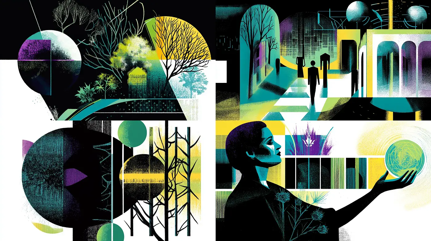 Surreal Nightscapes with a Retro-Futurist Twist - Midjourney sref style