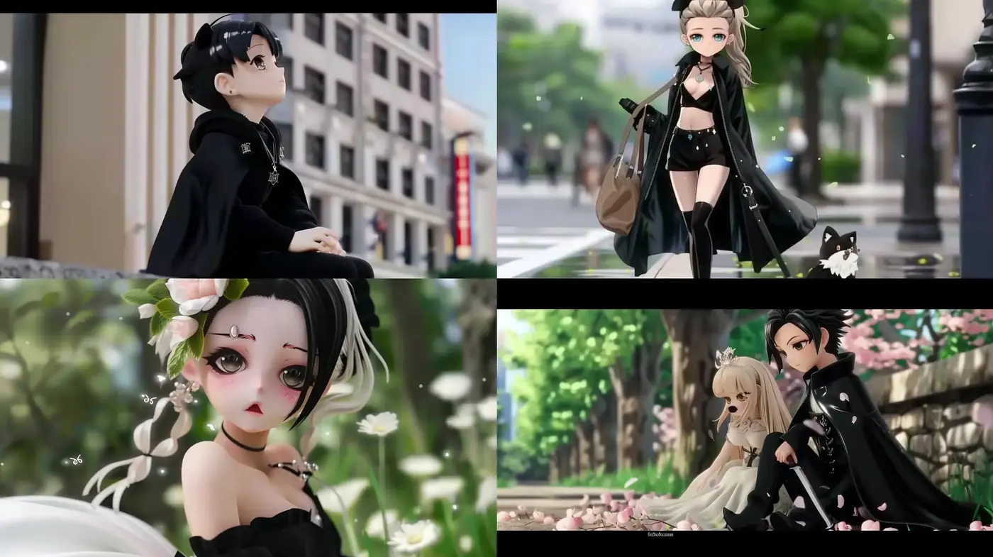Modern Anime Essence with a Lush Urban Backdrop - Midjourney sref style