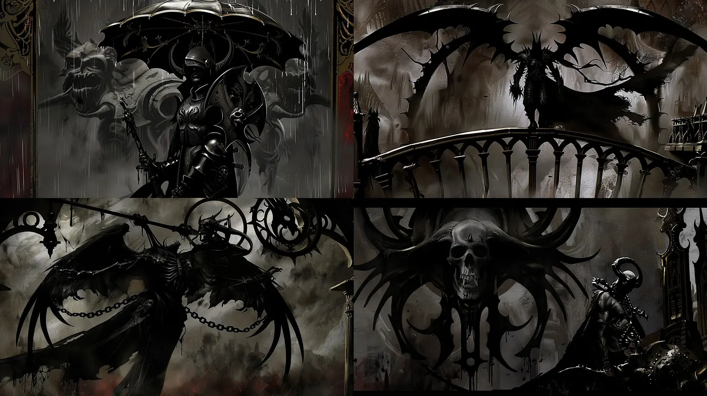 Ethereal Gothic Dreamscape: A Homage to Dark Fantasy and Surrealism - Midjourney sref style