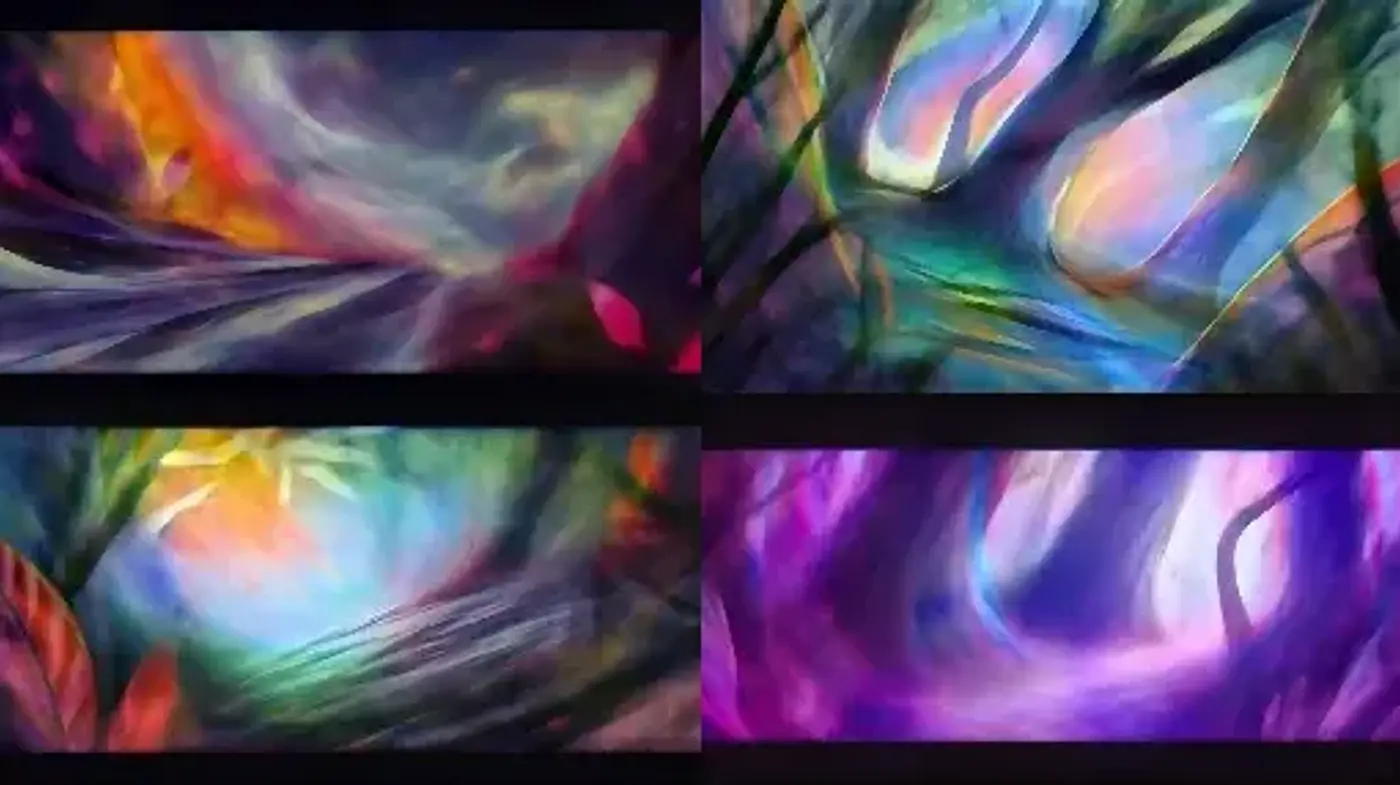 Luminous Ethereal Dreamscape: A Vivid Journey Through Abstract Expressionism - Midjourney sref style