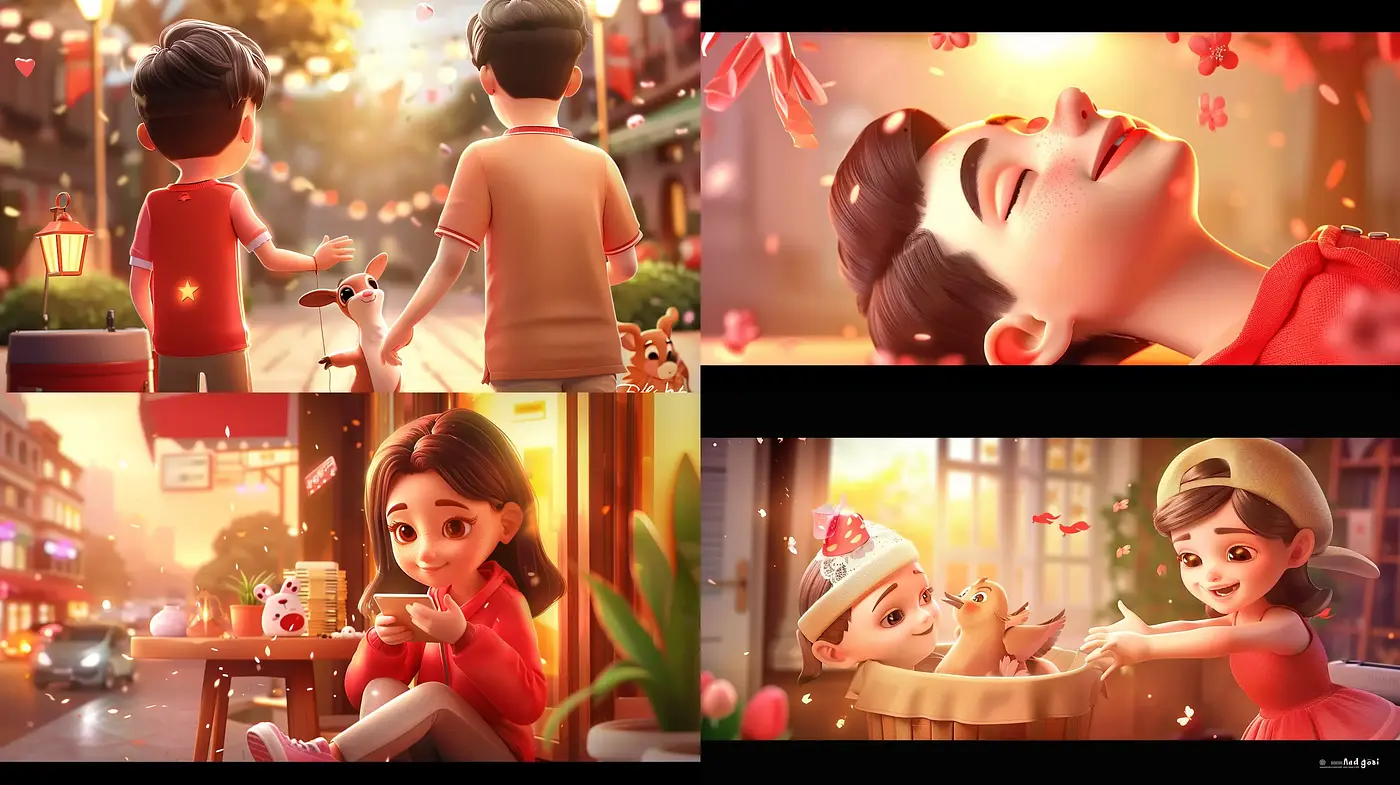 Luminous Elegance in Festive Harmony: A Warm Radiance of 3D Animation - Midjourney sref style