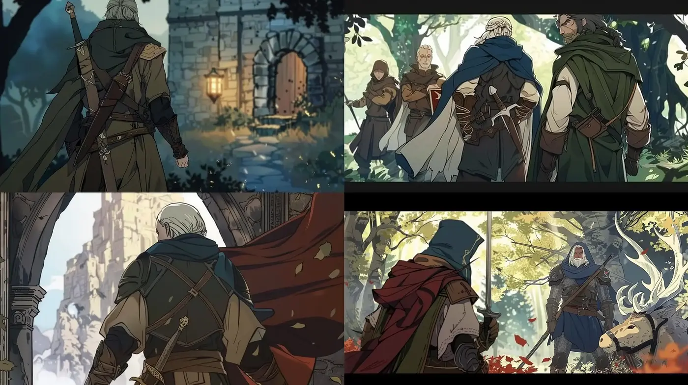 Epic Medieval Tales Rendered in Stylized Graphic Novel Imagery - Midjourney sref style