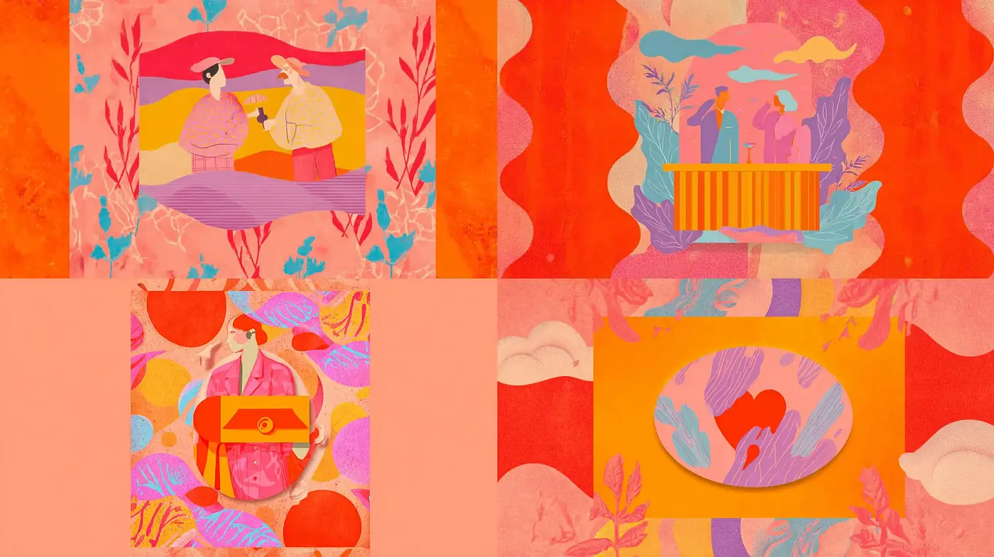 Vibrant and Playful Illustrations with a Warm Aesthetic - Midjourney sref style