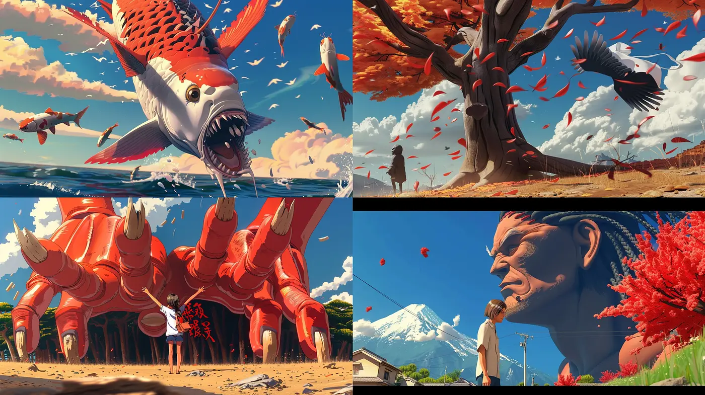 Surreal Expanse: A Vivid Tapestry Blending Hyperrealism with Distorted Scale - Midjourney sref style