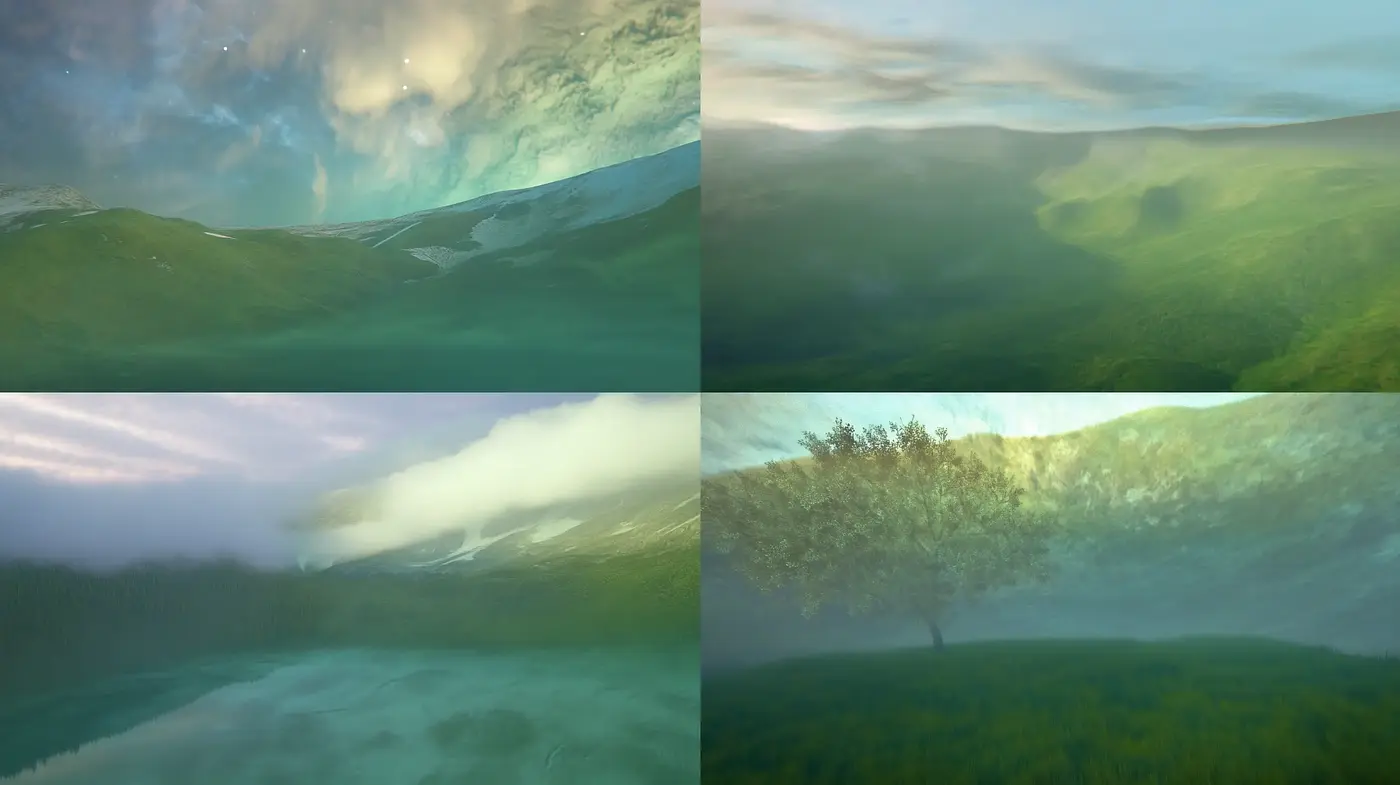 Ethereal Landscapes: A Study in Tranquil Pastel Hues and Dreamlike Textures - Midjourney sref style